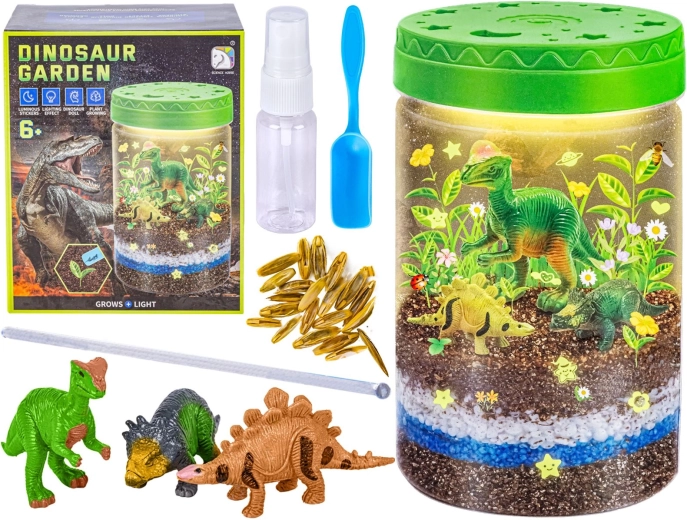 Terariu pentru copii cu dinozauri cu lumină de noapte LED - 1 bucată