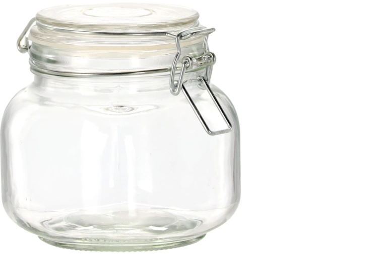 Borcan pătrat 0,8 l cu închidere mecanică