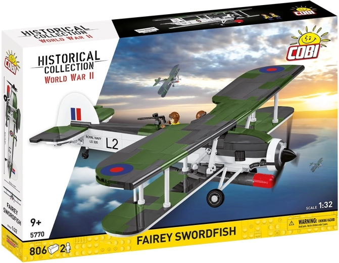 Cobi WWII Fairey Swordfish – set de construcție avion 1:32 (806 piese, 2 figurine)