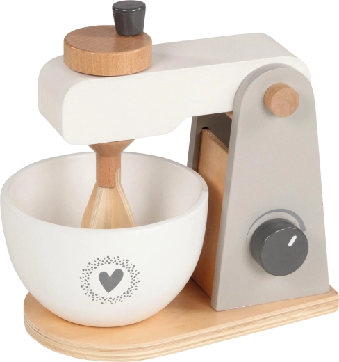Mixer de bucătărie din lemn pentru copii, cu bol