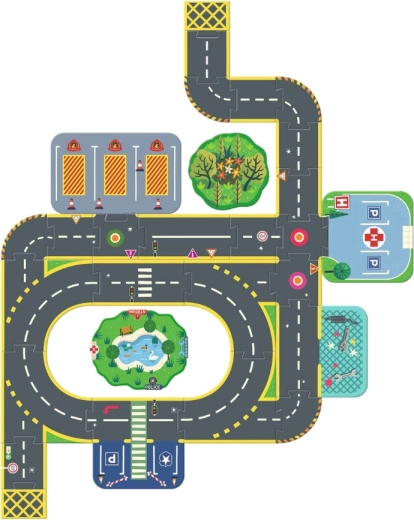 Oraș plin de viață: parc, spital și loc de joacă