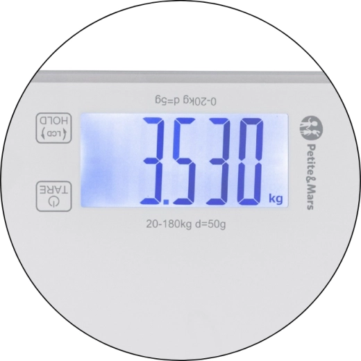 Precizie din 5 în 5 g și funcția HOLD