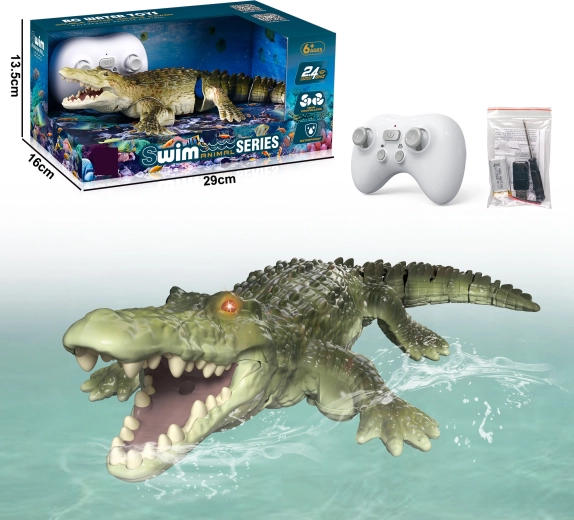 Crocodil RC verde cu telecomandă