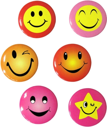 Insignă colorată cu smiley 3 cm - 1 bucată