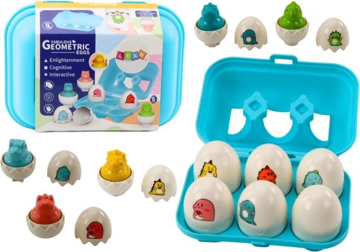 Set Colorat de Șase Ouă Geometrice de Dinozaur