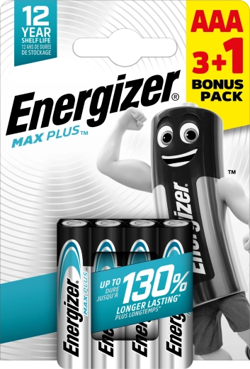Energizer Max Plus AAA baterii alcaline 3+1 gratuit, 4 buc