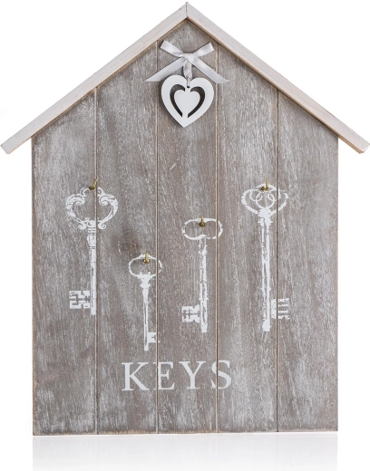 Etajeră de perete pentru chei HEART din MDF 34 × 29,5 × 2 cm