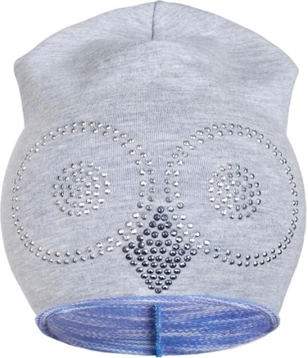Căciuliță de primăvară din bumbac New Baby, bufniță, gri‑violet