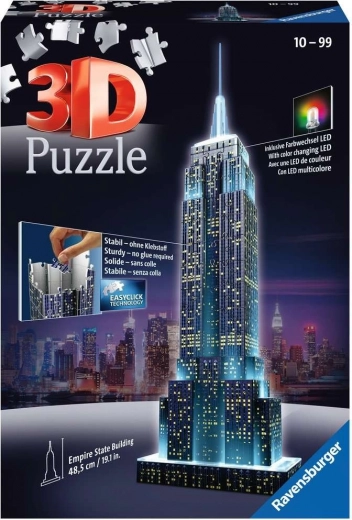 RAVENSBURGER puzzle 3D luminos Empire State Building – ediție de noapte, 216 piese
