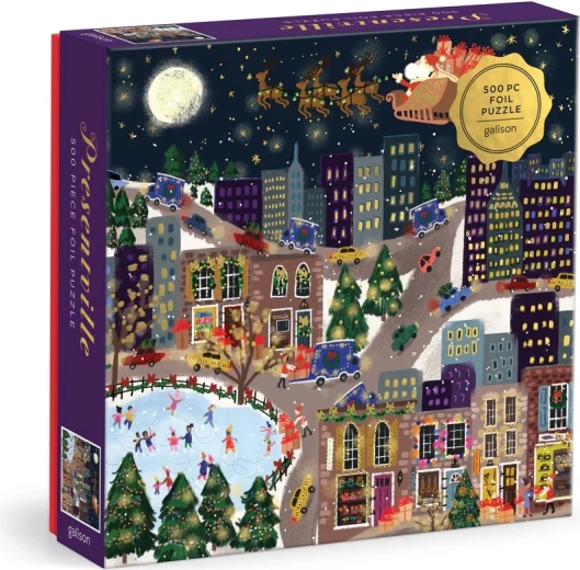 Puzzle cu folie Galison Joy Laforme, Orașul de Crăciun Presentville, 500 de piese