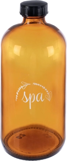 Sticlă spa din sticlă brună (amber) 500 ml cu capac cu filet