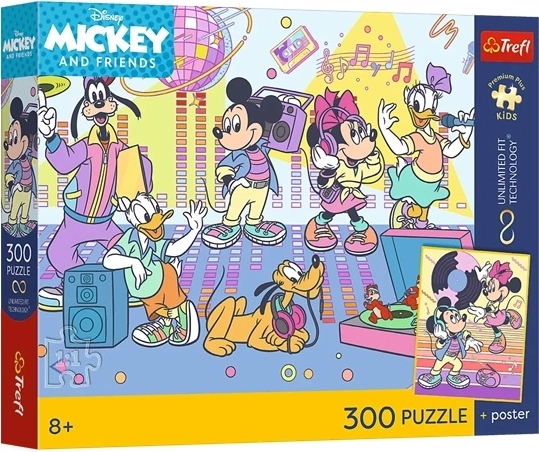 Trefl Disney Mickey și prietenii – puzzle 300 de piese cu poster