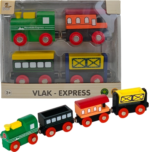 Trenuleț din lemn Express BABU