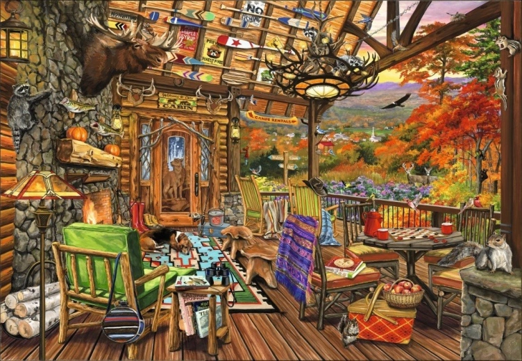 Puzzle Verandă Adirondack 1000 piese