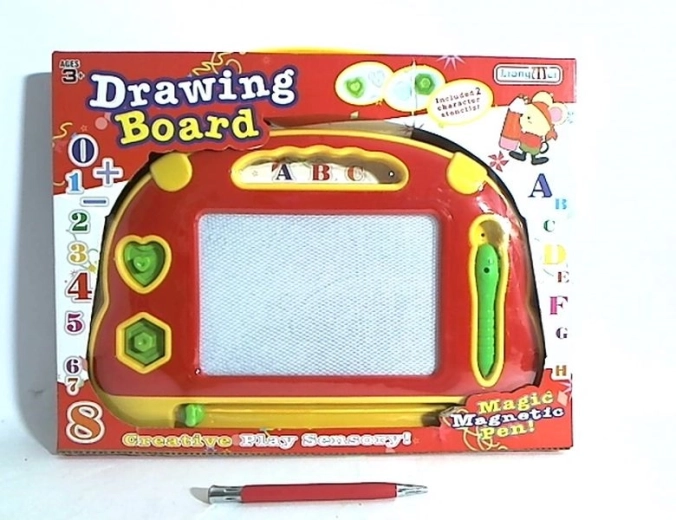Tablă de desen magnetică 34 × 22 cm cu șabloane