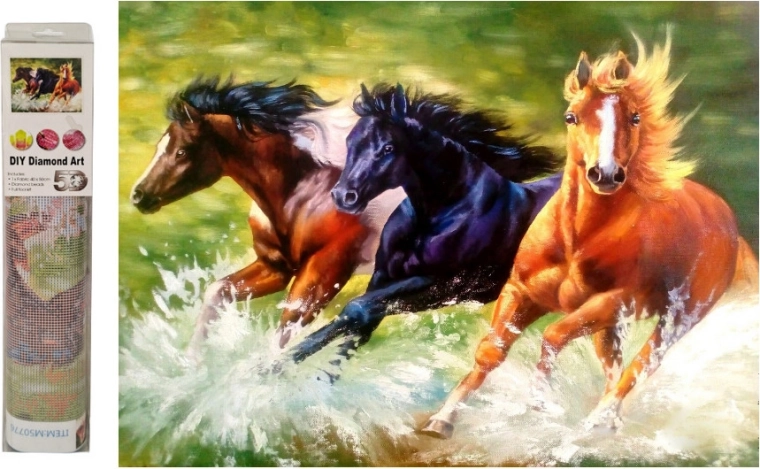 Mozaic cu diamante – cai în galop