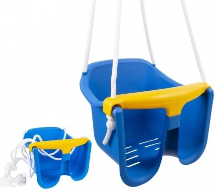 Leagăn pentru copii Baby din plastic cu bară de siguranță – Albastru