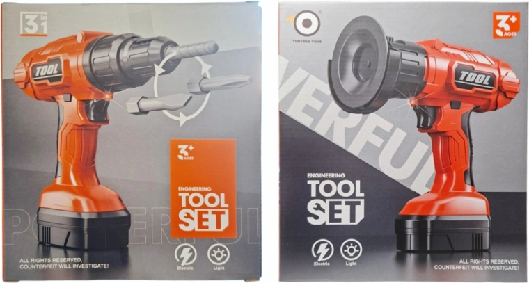 Bormașină și polizor electric pentru copii 2‑în‑1 – set de unelte pe baterii