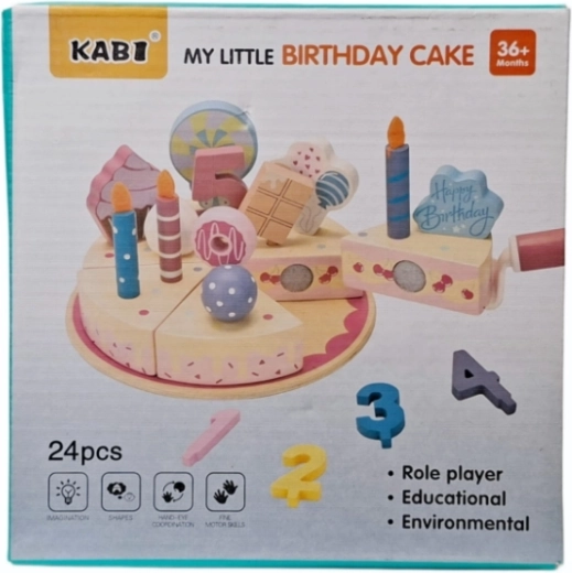Tort aniversar din lemn – set de 24 de piese