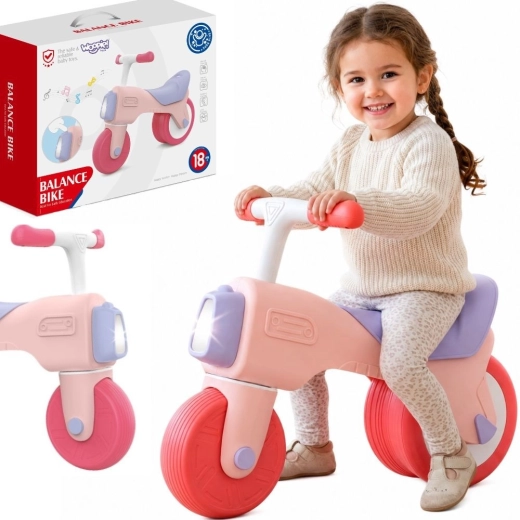 Bicicletă fără pedale cu lumini și sunete WOOPIE Huanger roz