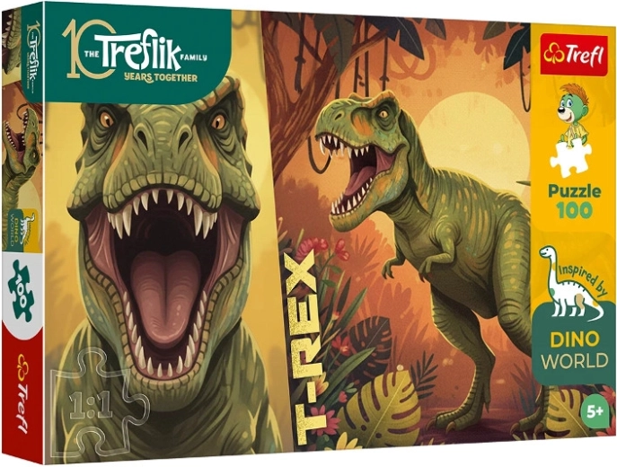 Puzzle Trefl Inspired by Dino World – T-Rex Rodzina Treflików 100 de piese