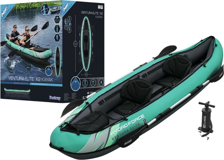 Caiac gonflabil pentru 2 persoane HYDRO-FORCE Ventura Elite X2 cu vâsle