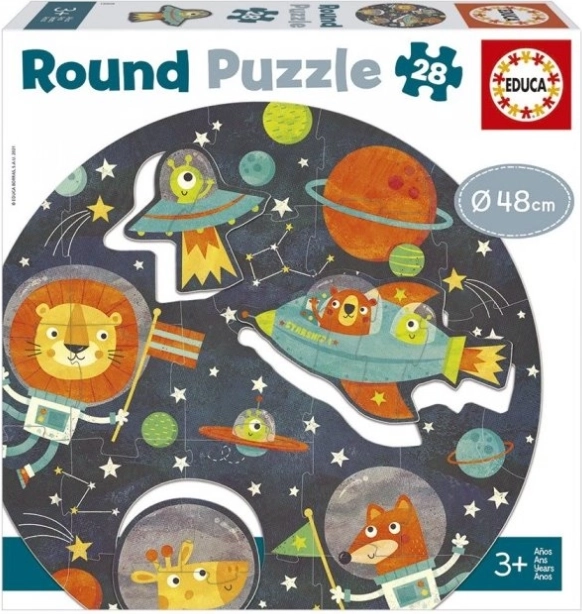 Educa puzzle rotund – spațiu, 28 piese