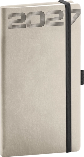 Notique agendă de buzunar Aprint Top 2027 gri deschis 9 × 15,5 cm