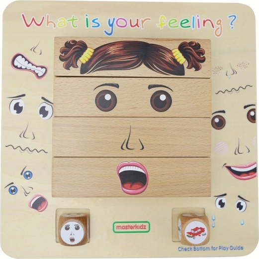 Joc educațional din lemn EMOTIONS de la Masterkidz – tablă Montessori a emoțiilor