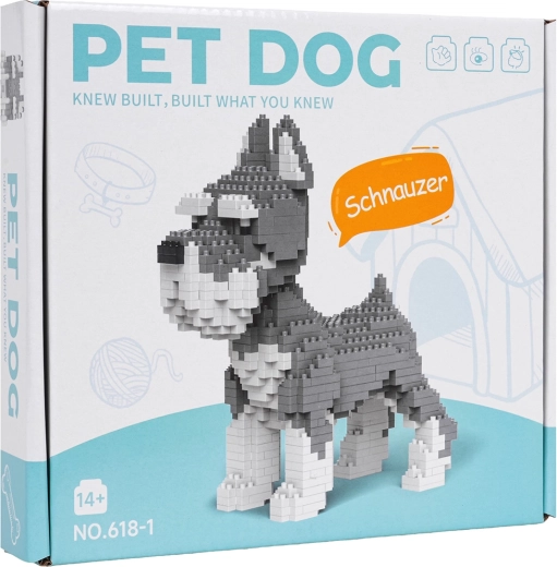 Set de construcție cu schnauzer, 800 de piese