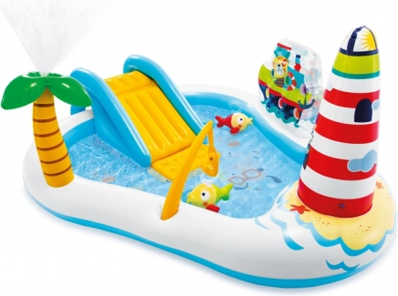 Centru de joacă acvatic gonflabil Fishing Fun cu tobogan