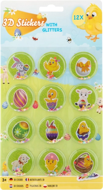 Autocolante de Paște 3D sclipitoare – set 12 buc