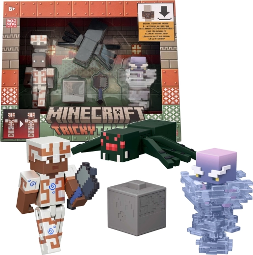 Mattel Minecraft Tricky Trials set cu 3 figurine și accesorii cu cod digital