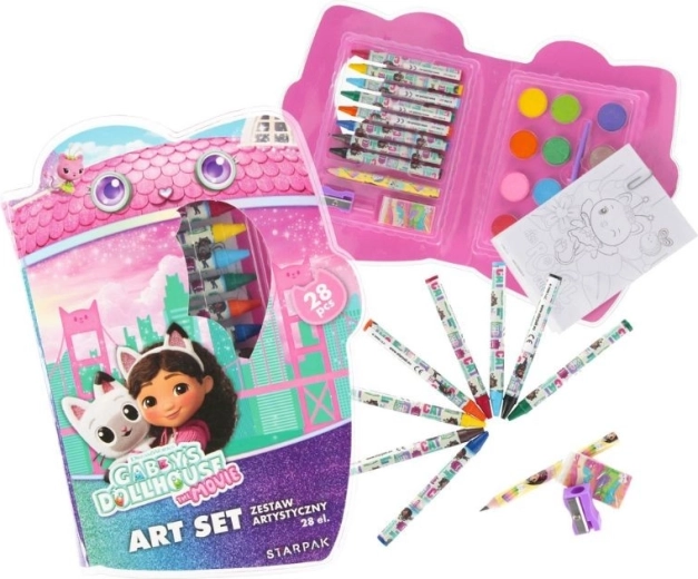 Set artistic Gabby's Dollhouse în penar 28 piese