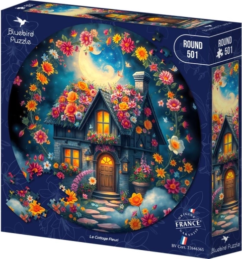 Puzzle rotund Bluebird „Căsuța cu flori” 501 piese
