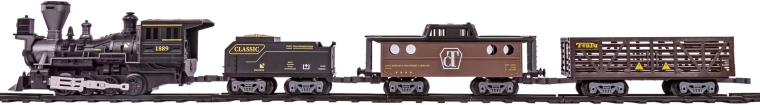 Locomotivă + 3 vagoane de marfă pentru joacă mai lungă și mai creativă