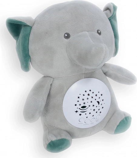 Elefant de pluș pentru adormit 26 cm cu lumină și melodii