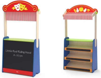 VIGA TOYS teatru și magazin 2‑în‑1