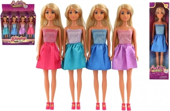 Păpușă ANLILY cu rochie sclipitoare – 30 cm (mix)