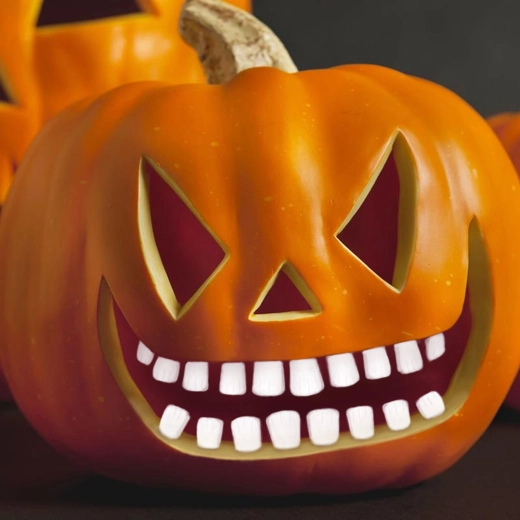 Dinți de Halloween pentru lanternă din dovleac – set de 18 bucăți