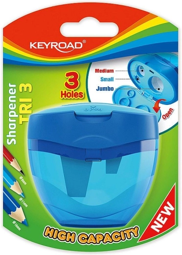Ascuțitoare Keyroad Tri Plus cu recipient de mare capacitate, 3 orificii