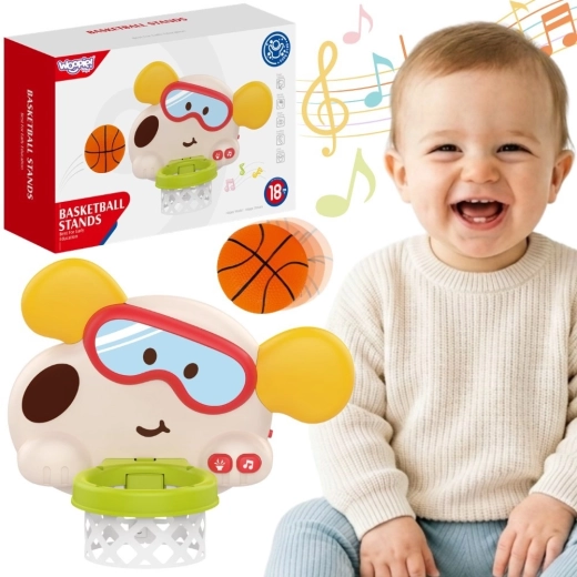 Woopie baby coș de baschet interactiv pentru copii, cățeluș cu sunete