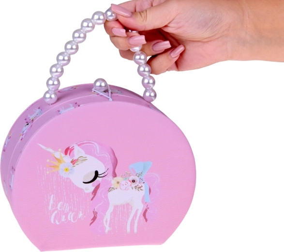 Cutie de bijuterii portabilă cu mâner tip perlă