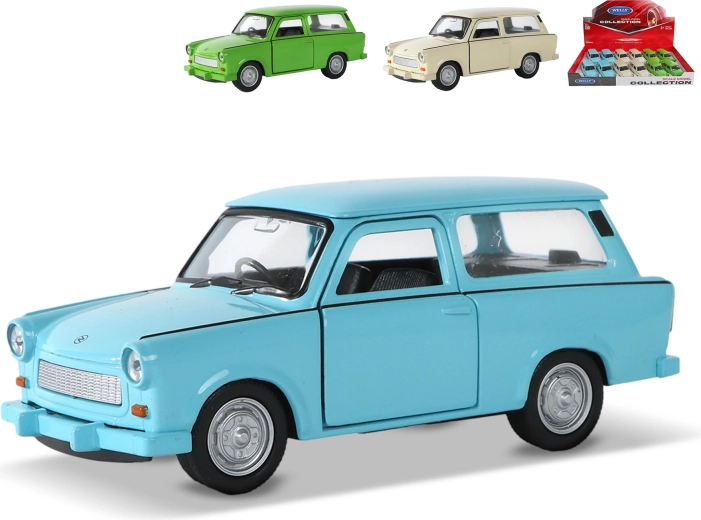 Mașinuță metalică Trabant 601 Universal cu mers înapoi, 12 cm, Welly