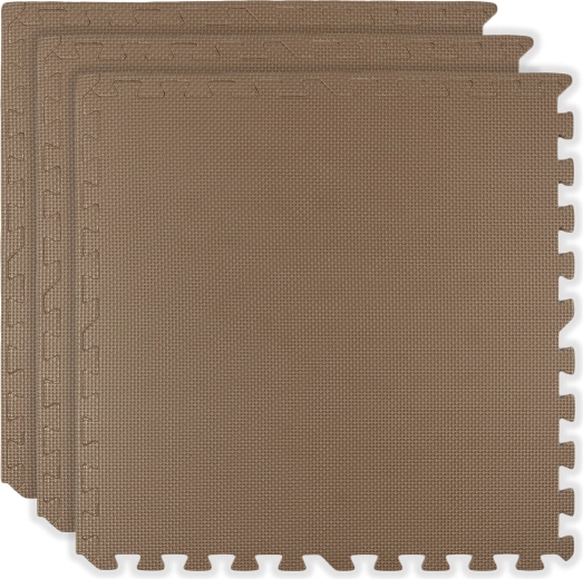 Saltea de podea din spumă HUMBI 180 × 60, puzzle mari impermeabile, sigure, 3 buc, bej închis