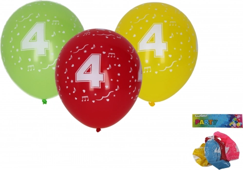 Baloane 30 cm cu numărul 4 – set 5 buc