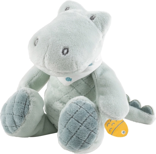 Nattou crocodil de pluș Romeo mini cu zornăitoare 20 cm