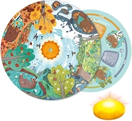 Puzzle patru anotimpuri cu soare LED