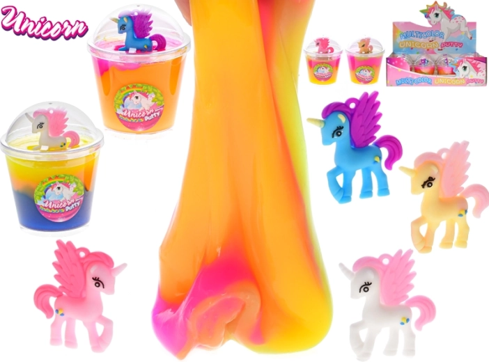 Slime curcubeu cu unicorn în pahar