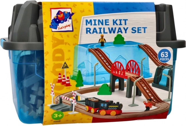Set șină tren pentru copii cu 63 de piese